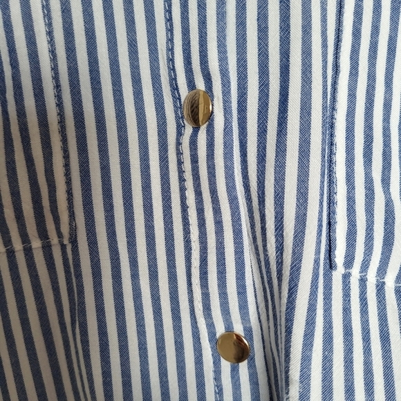 Zara Striped Button-Down Pocket Shirt Blouse - Picture 11 of 13